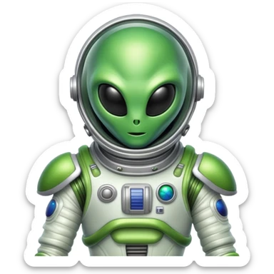 alien wearing a space suit sticker