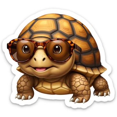 Tortoise with sunglasses sticker