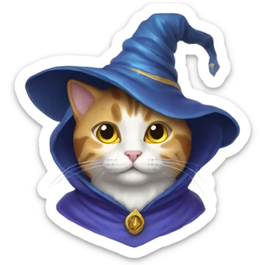 Cat wizard sticker