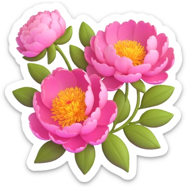 peony flower sticker