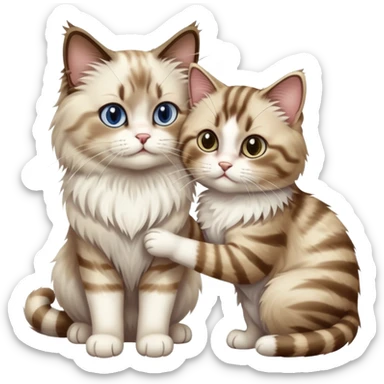 ragdoll cat giving pills to another cat sticker
