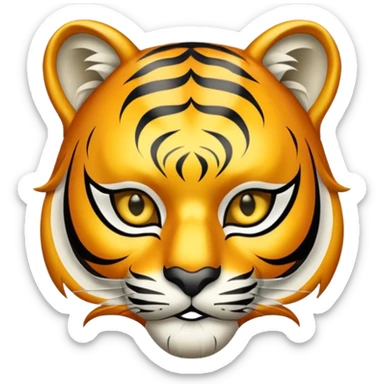 tiger with glamorous masquerade mask sticker