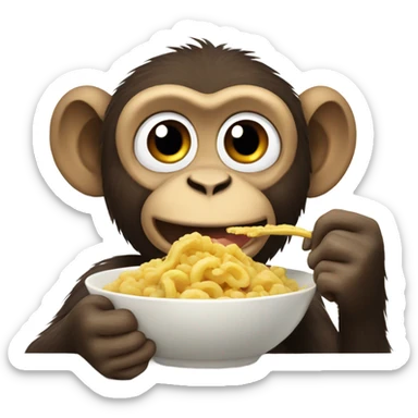 Monkey eating  sticker
