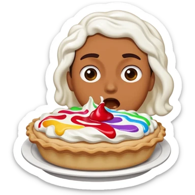 person getting hit in the face with a pie sticker