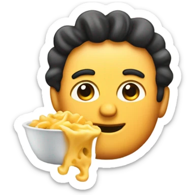 Mac and cheese as a person sticker