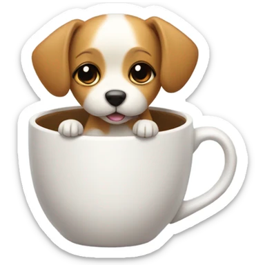 Dog in a cup sticker