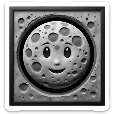 Create a emoji hidden S in moon surface  sticker