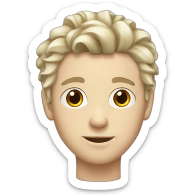 White boy thin and messy hairstyle  sticker