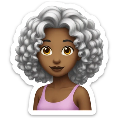 Menina de cabelo preto comprido  sticker