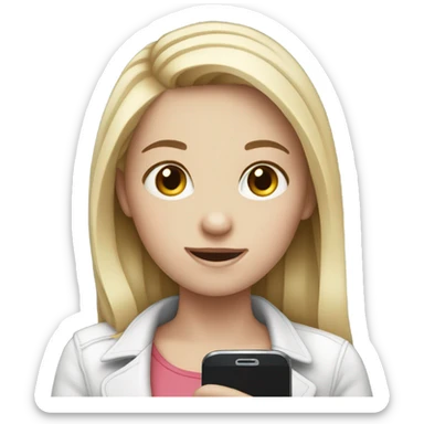 White skin Girl On hold phone sticker