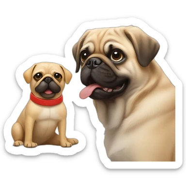 pug with boxing gloves and golden retriever with boxing gloves sticker
