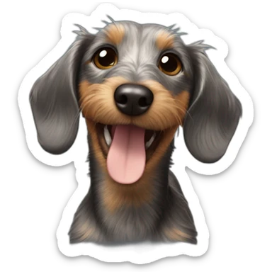 Happy wire-haired dachshund sticker