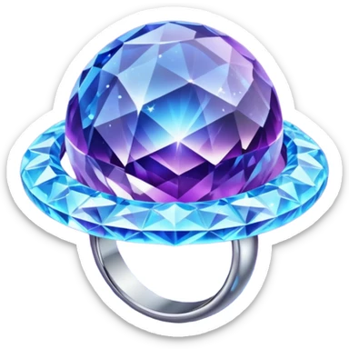 planet, Crystal Planet, surface covered in glowing crystals, have ring sticker