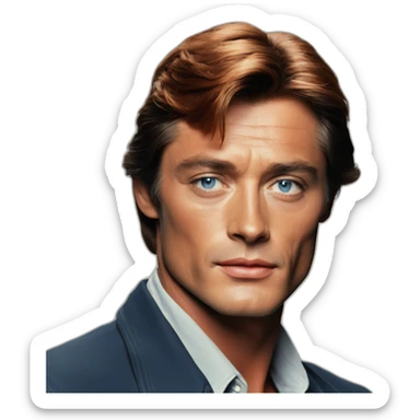 Alain delon young blue eyes red hair rancher sticker