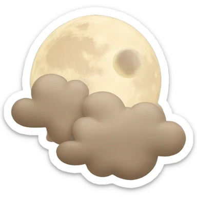 Beige moon and cloud sticker