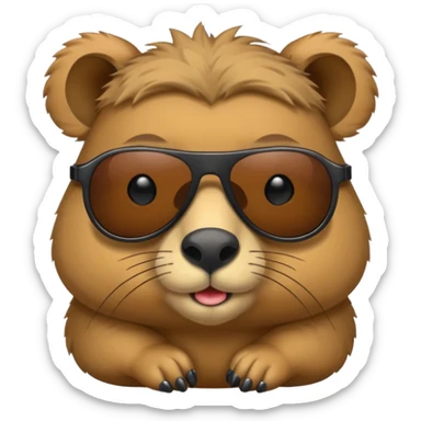Baby cappybara with sunglasses sticker