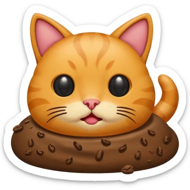 cat pooping icon with poop sticker