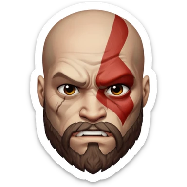 Visage de Kratos du jeu PlayStation sticker