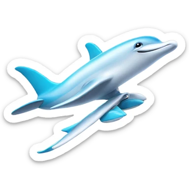 Dolphin on a jet plane sticker
