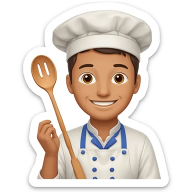 cook man without spoon  sticker