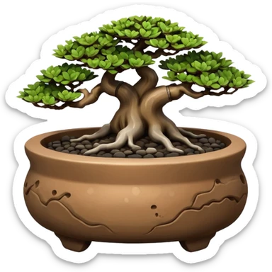 Shohin Shallow dark Flintstone’s bonsai pot sticker