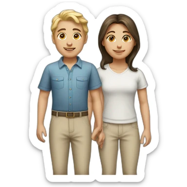 Three white siblings one female two male sticker