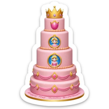 Princess peach birthday cake sticker
