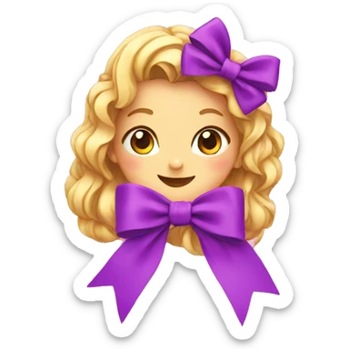 Purple bow pink backgrounds sticker