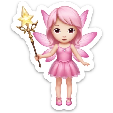 full body of little pink fairy sticker