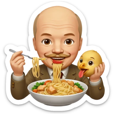 Lenin ăn mì gà sticker