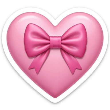 pink heart with bow in it  sticker