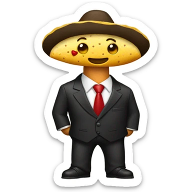 Taco wearing a suit  sticker