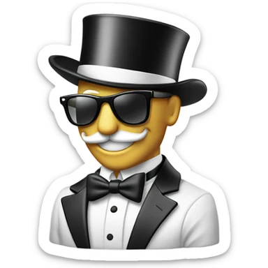 monopoly man celebrating in sunglasses sticker