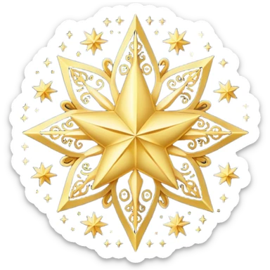 star drawn with calligraphy pen sticker