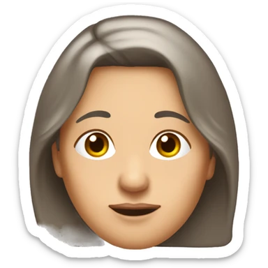 Lady in her 50s with long brown hair down, with a crown written on it grandma and fine wrinkles around the eye sticker