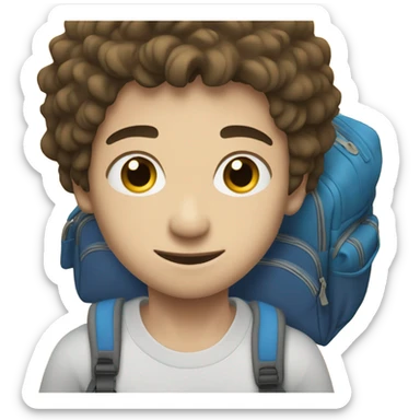 white skin young guy with sport bag in his right hand sticker