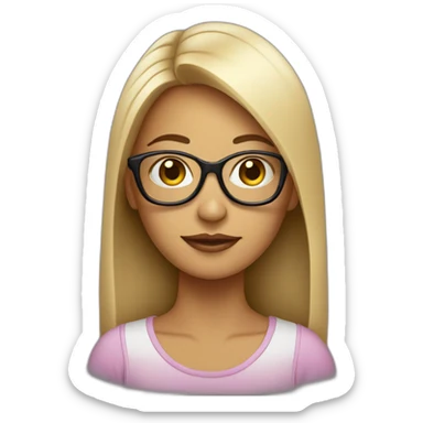 mujer bonita con lentes sticker