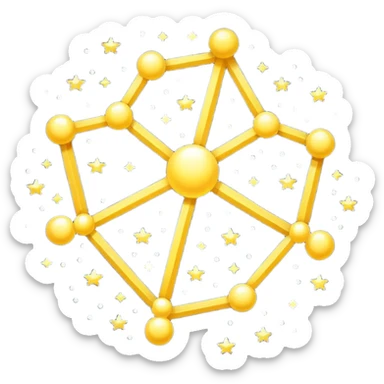 Pixel art icon of a glowing constellation made of connected stars, symbolizing knowledge paths and courses. 
Minimalistic, clean pixel style, soft glow, readable at small size, centered, no background, designed for dark UI.
 sticker
