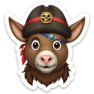 pirate donkey  sticker