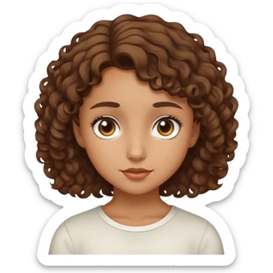 Girl with short curly hair a kid  sticker