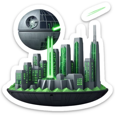 Death star firing at usa sticker