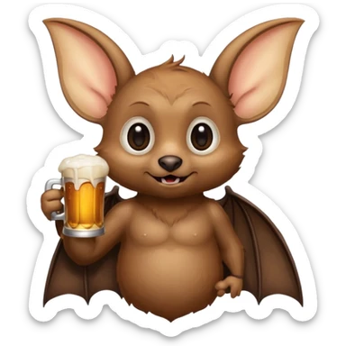 bat drinking beer sticker