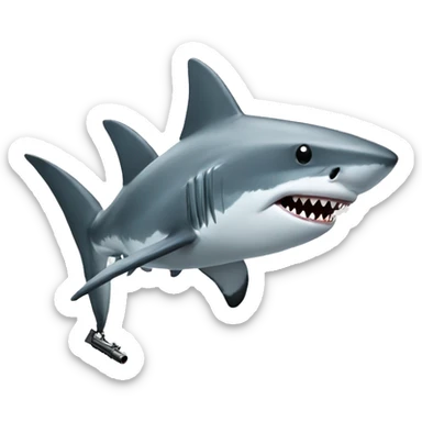 Shark with a gun sticker