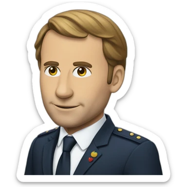 Macron avec une pomme sticker