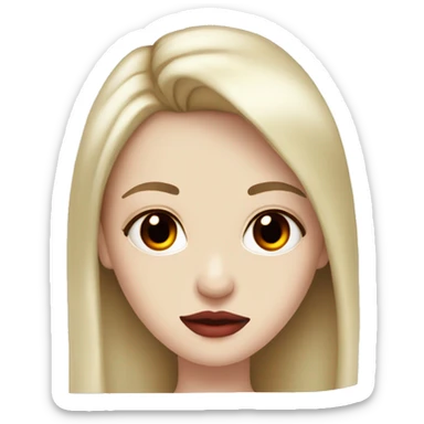 girl, red eyes, red lips, long hair, pale-skin, cocktail dress sticker