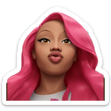 girl with pink hair portrait sticker