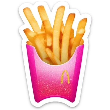 Pink ombre McDonald’s fries with glitter  sticker