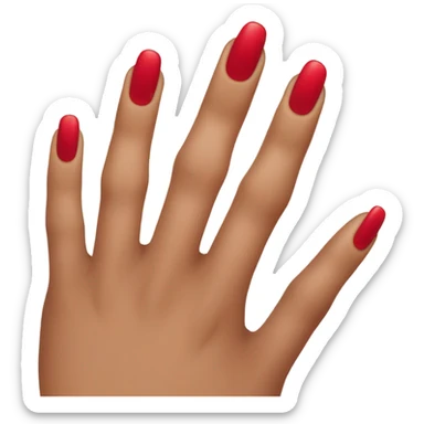 Long red  nails on medium skin ton sticker