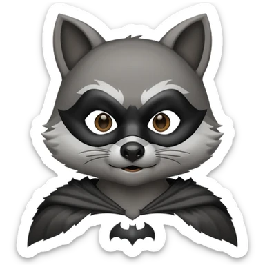 
raccoon in a Batman mask sticker