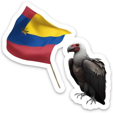 condor sosteniendo una bandera del ecuador sticker